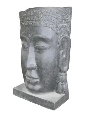 Product image of the product “Khmer-head as water feature, 147cm height, cast stone, handcrafted & coloured 147 cm”